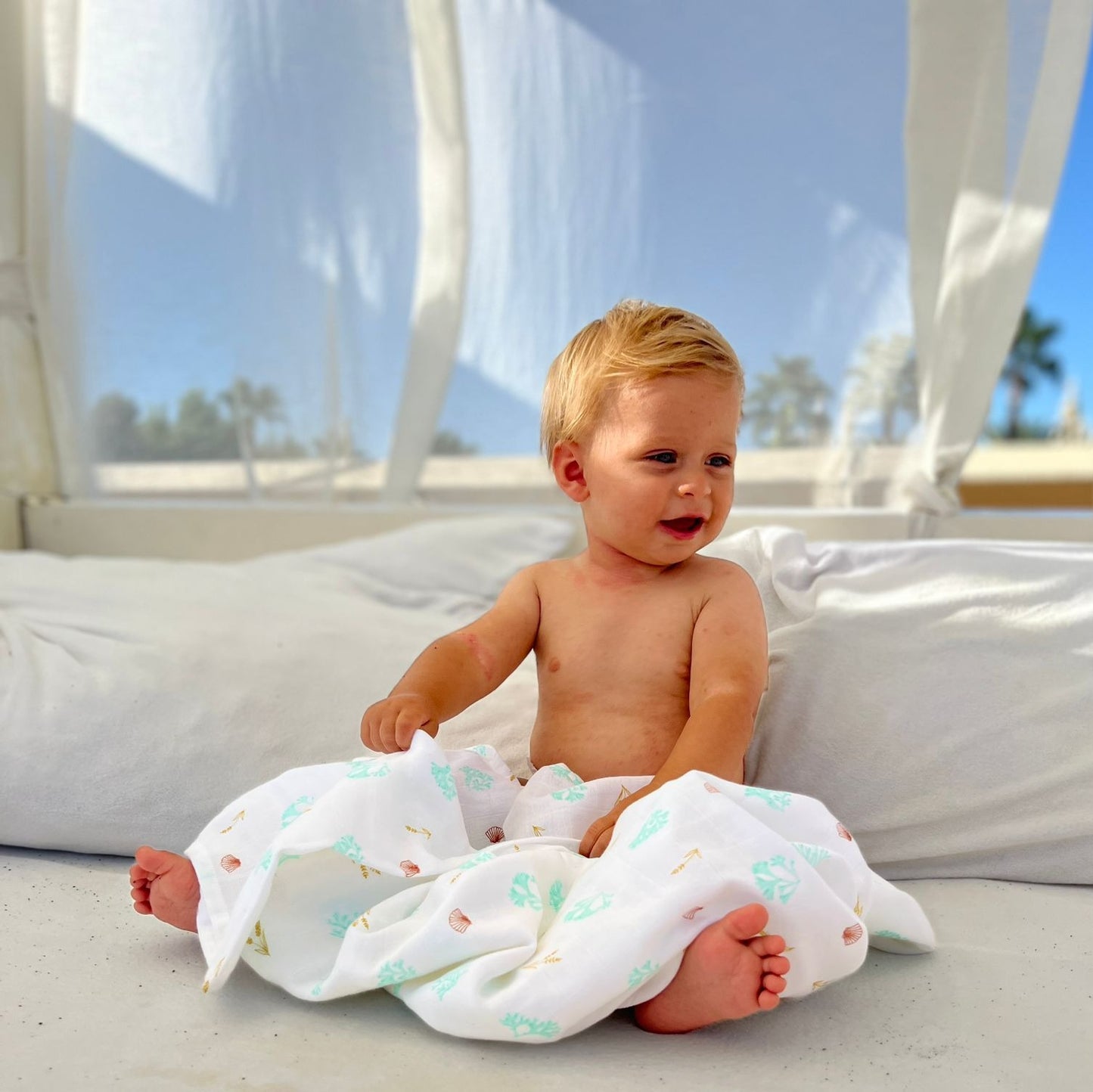 Seaside Prairie Muslin Blanket image 2