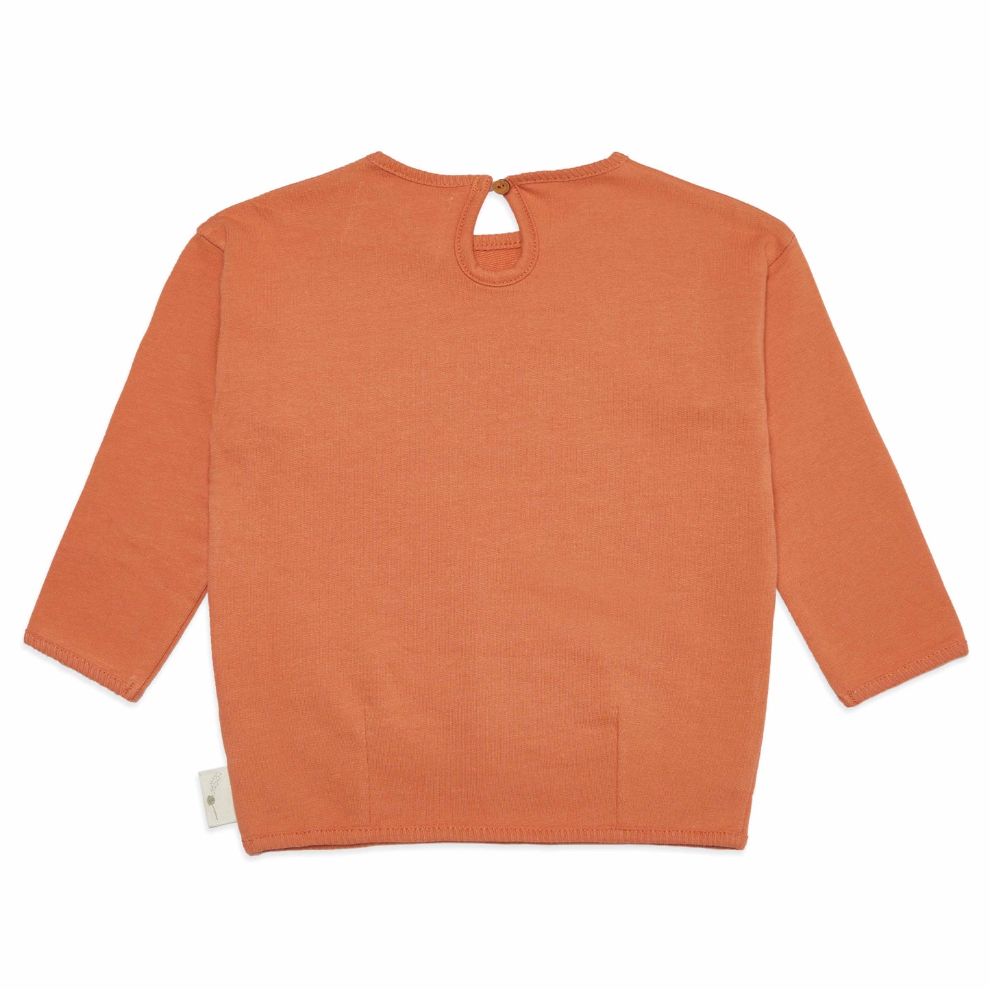 Orange long-sleeve shirt on a white background