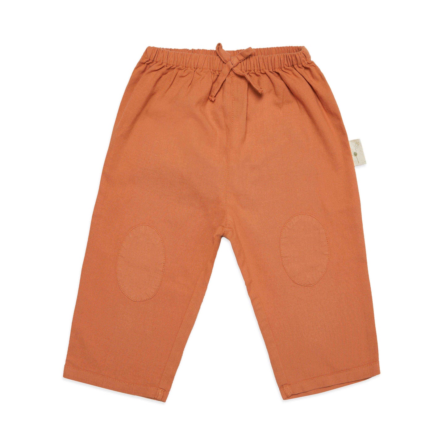 Orange pants with knee pads on a white background